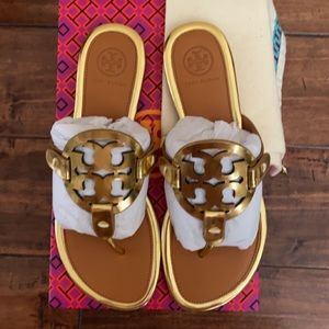 Tory Burch Gold Miller Sandals